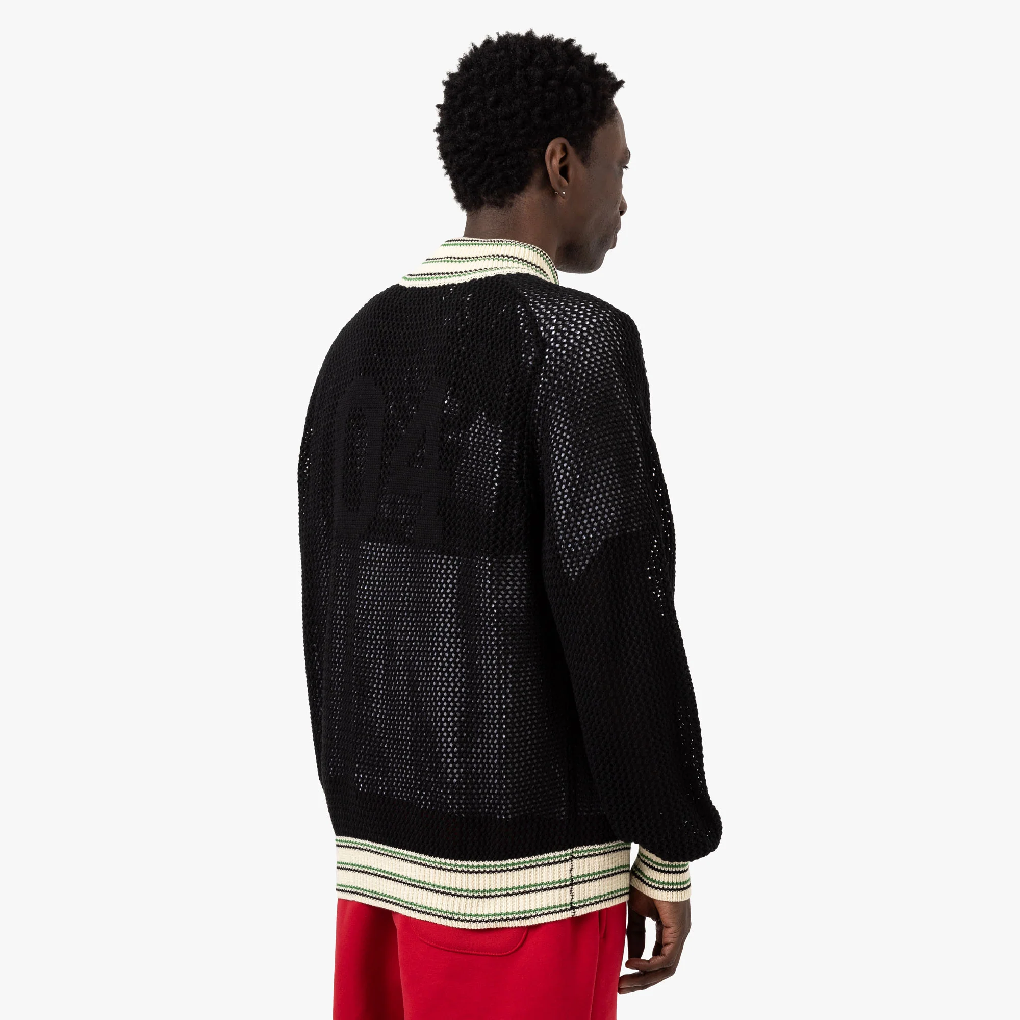 4YE Knit Track Jacket / Black / Green - Image 3