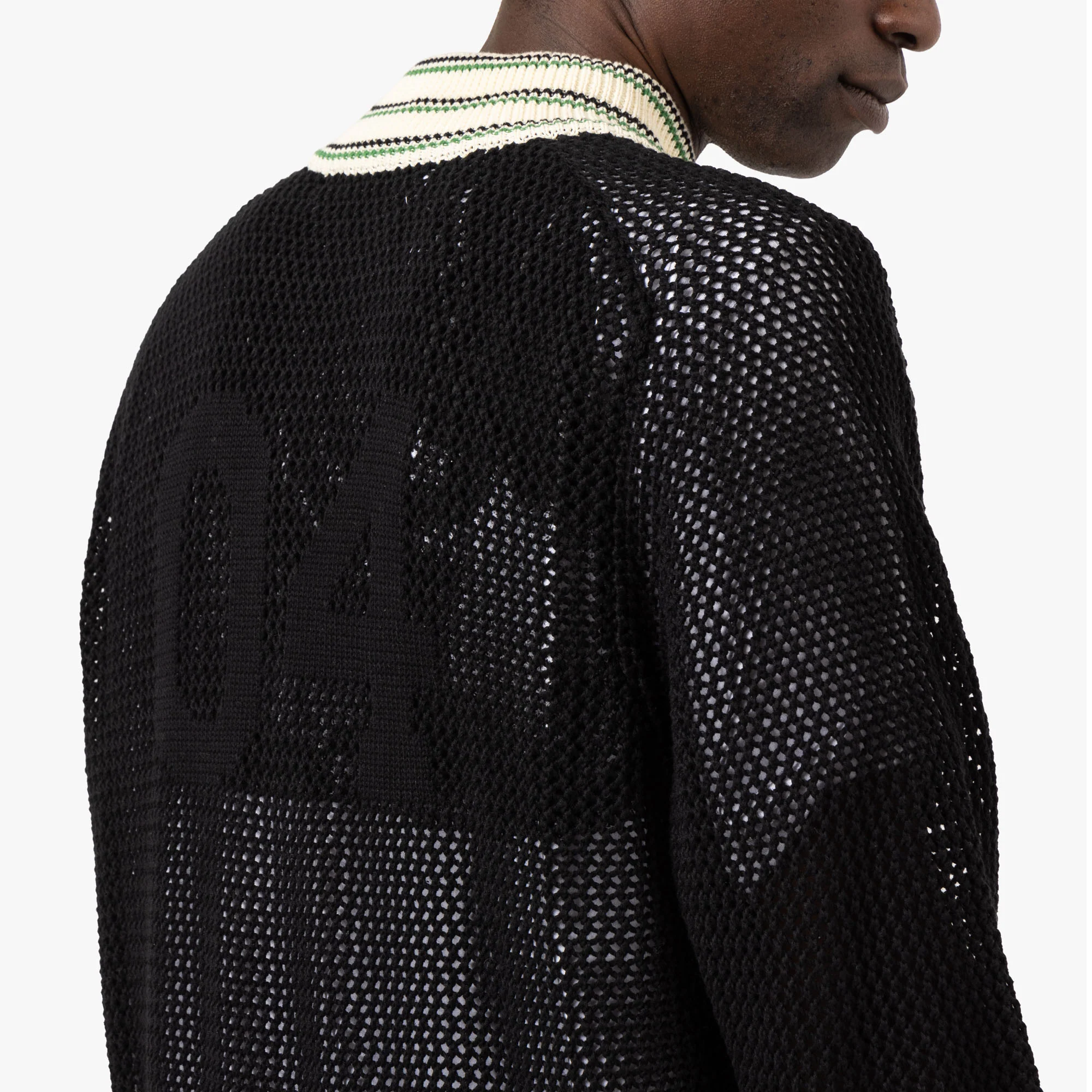 4YE Knit Track Jacket / Black / Green - Image 5