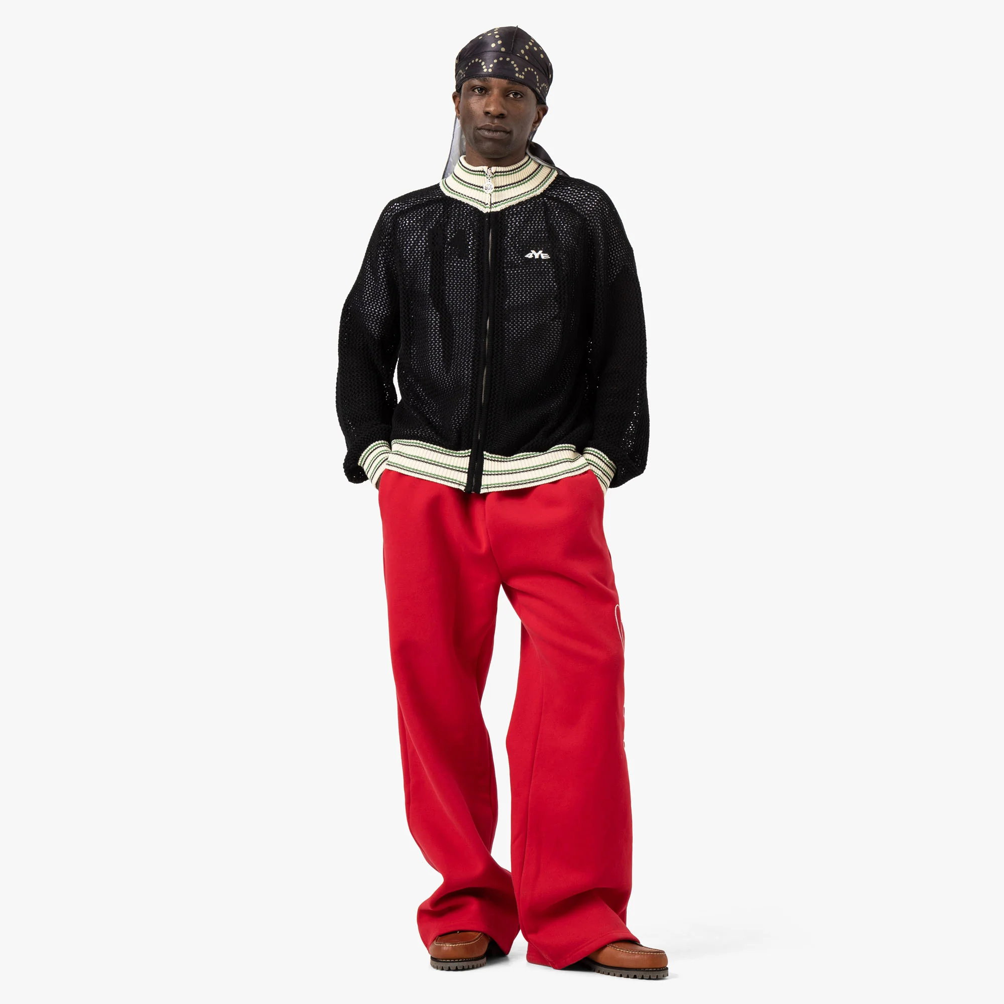 4YE Knit Track Jacket / Black / Green - Image 6