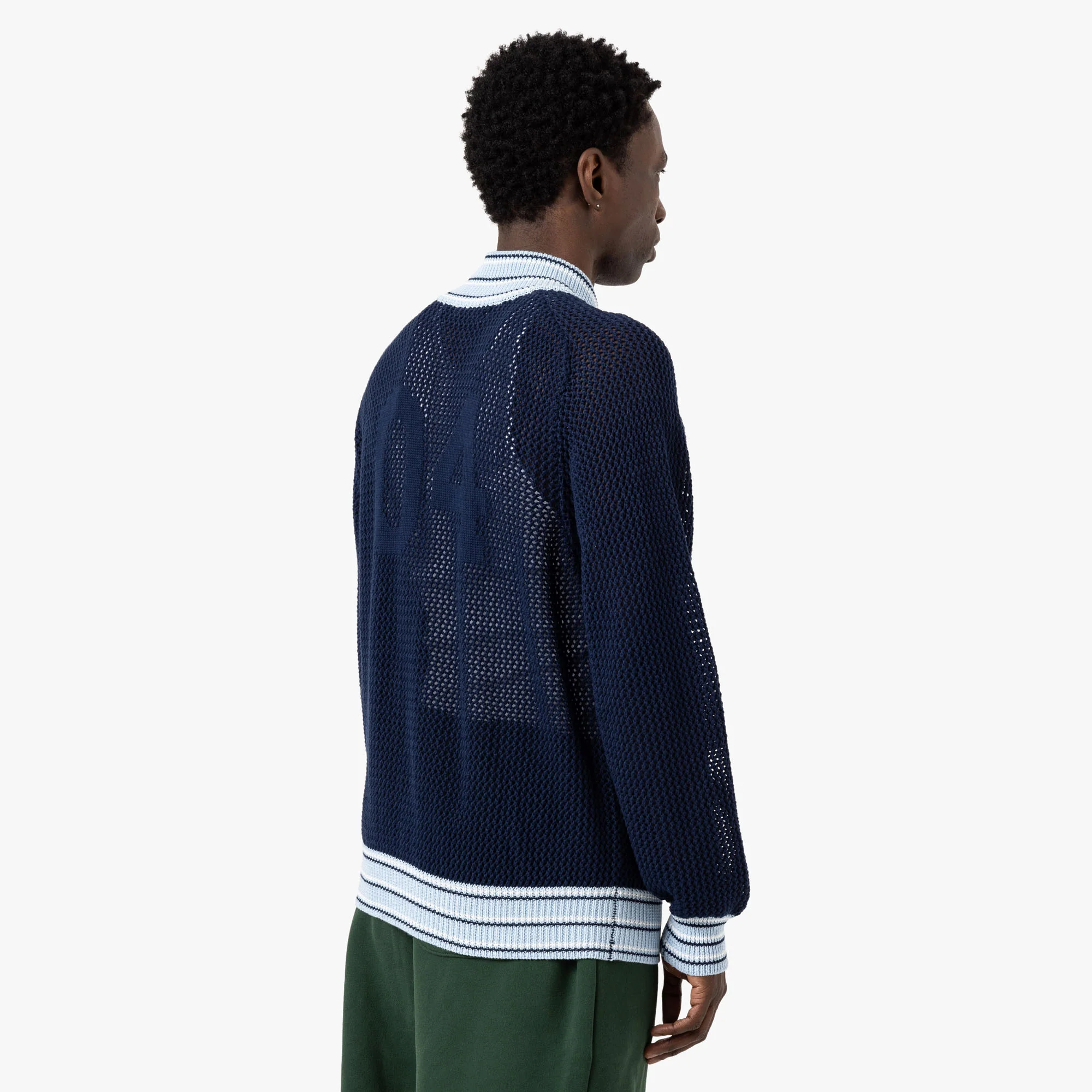 4YE Knit Track Jacket / Navy / White - Image 3