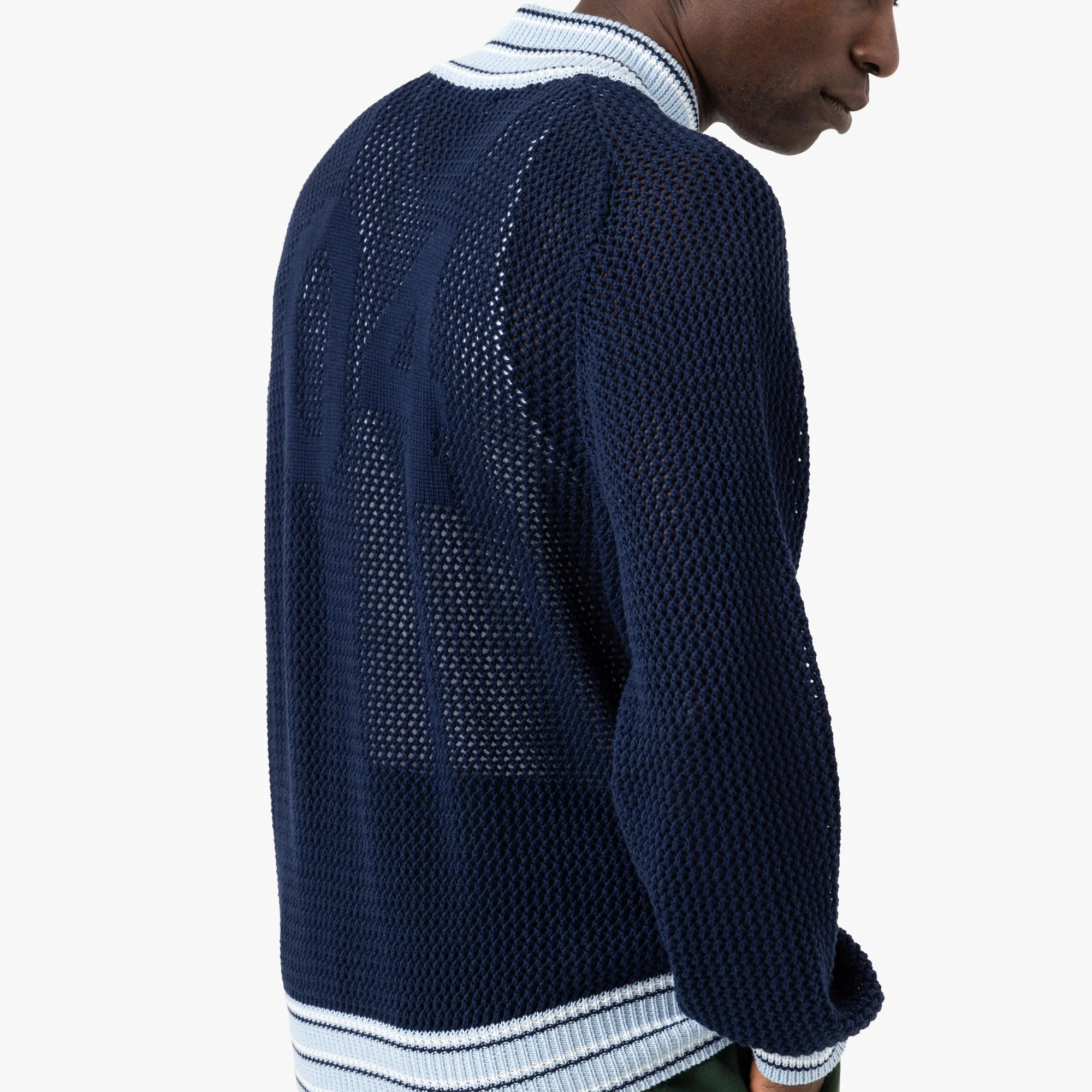 4YE Knit Track Jacket / Navy / White - Image 5