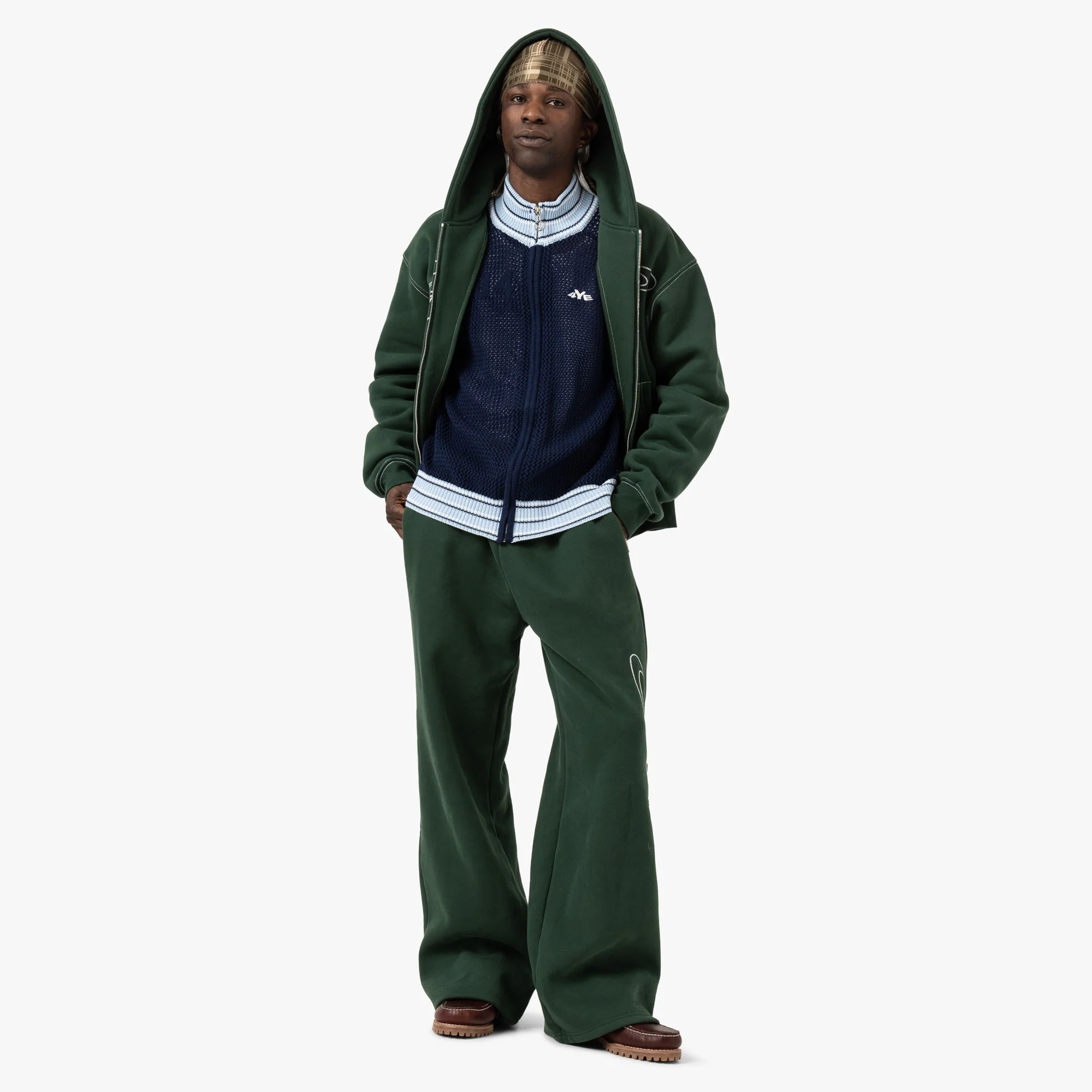 4YE Knit Track Jacket / Navy / White - Image 7