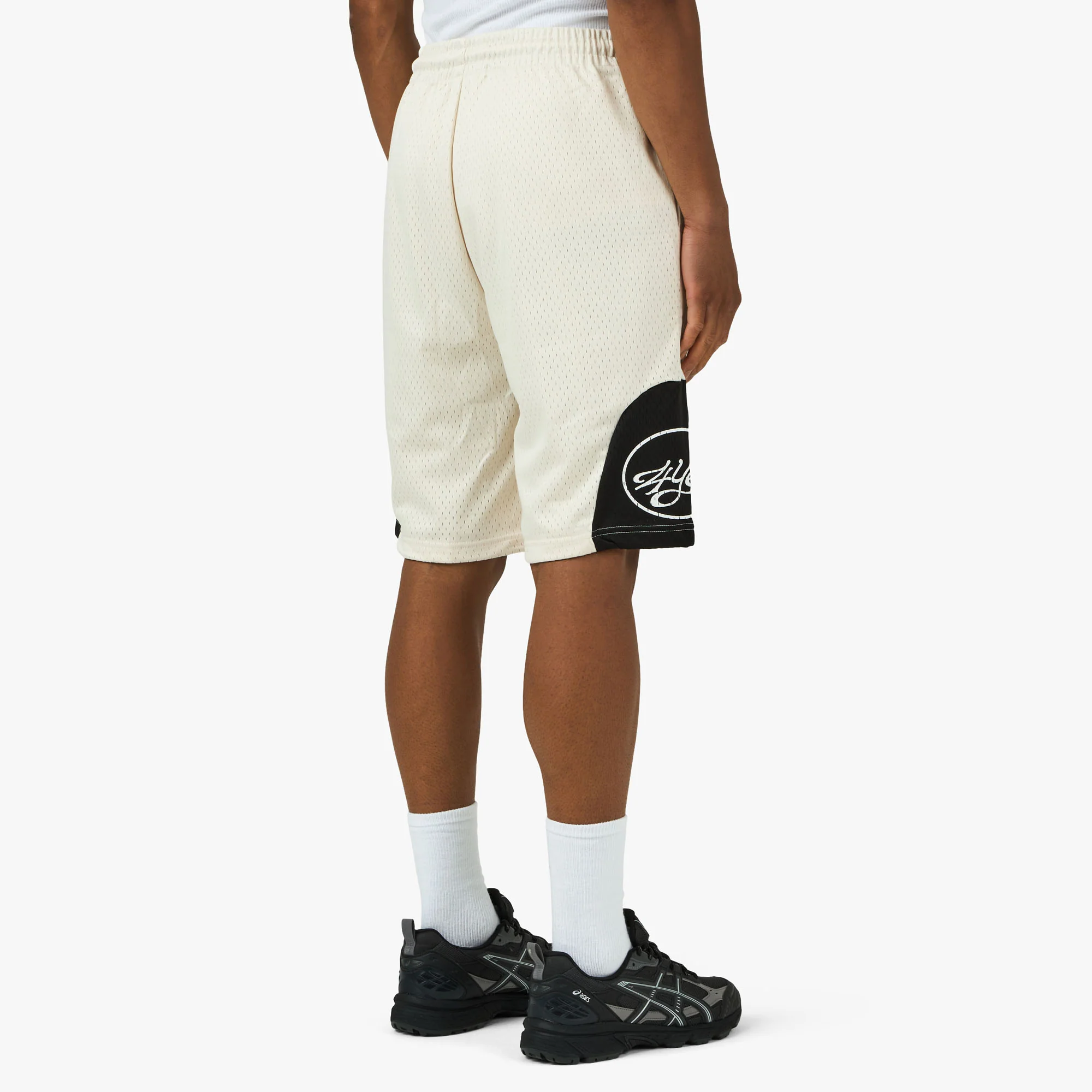 4YE Signature Mesh Shorts Ivory / Black - Image 3