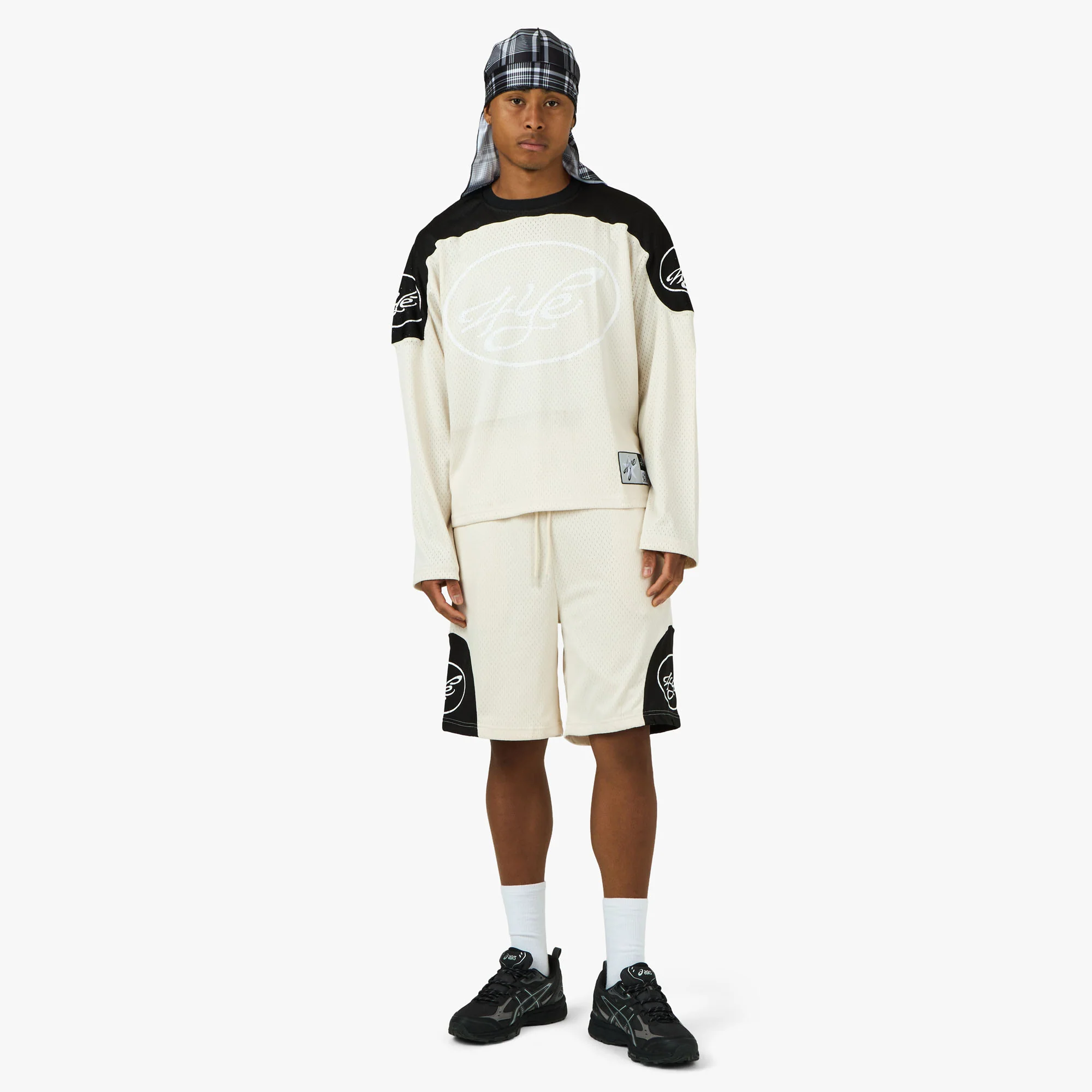 4YE Signature Mesh Shorts Ivory / Black - Image 6