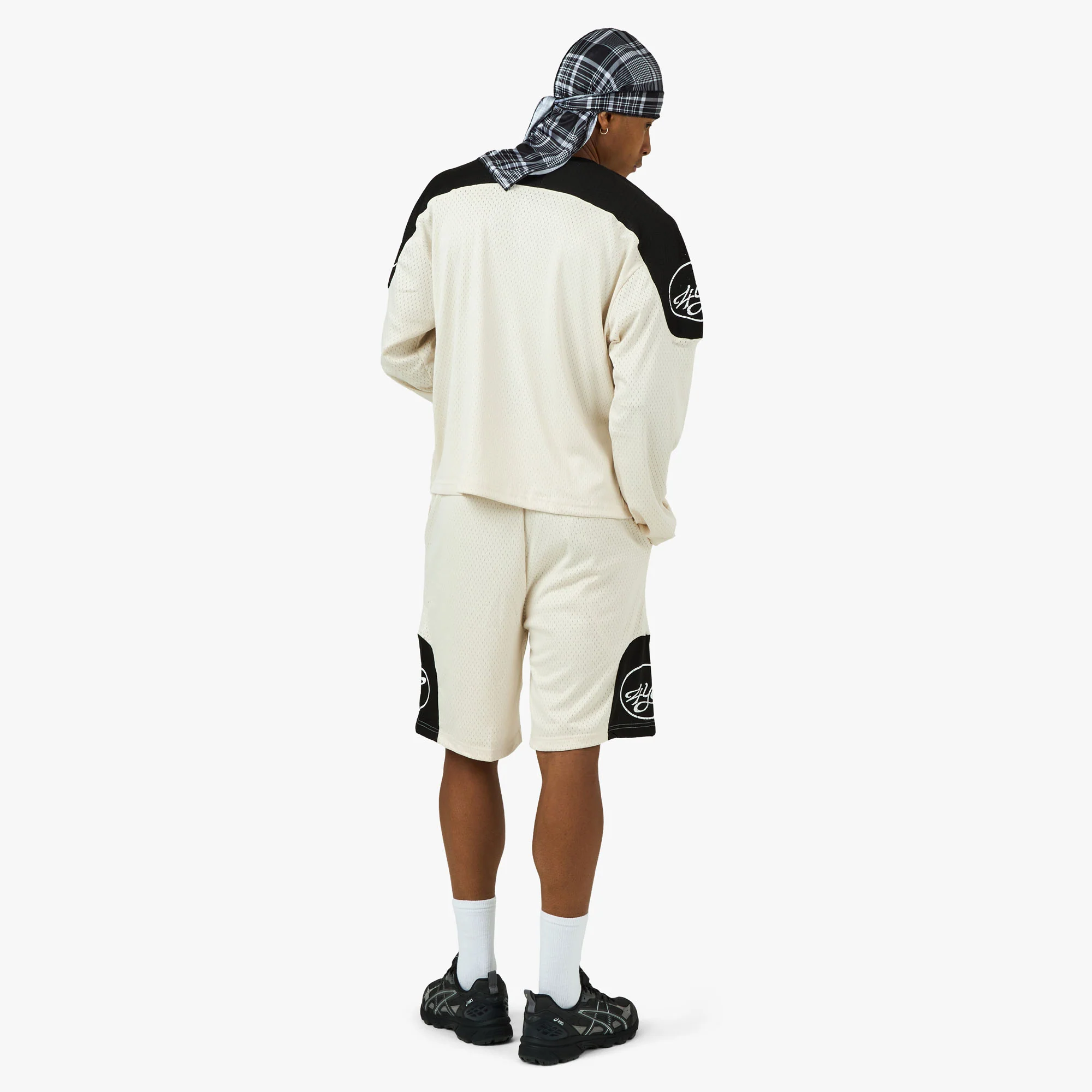 4YE Signature Mesh Shorts Ivory / Black - Image 7