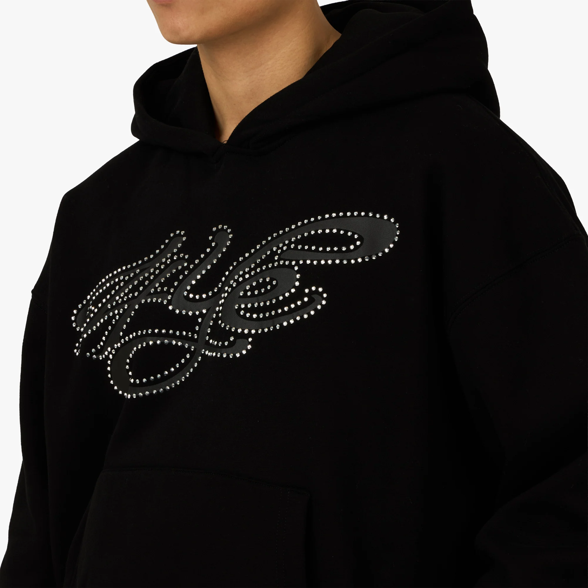 4YE Signature Rhinestone Hoodie Black - Image 4