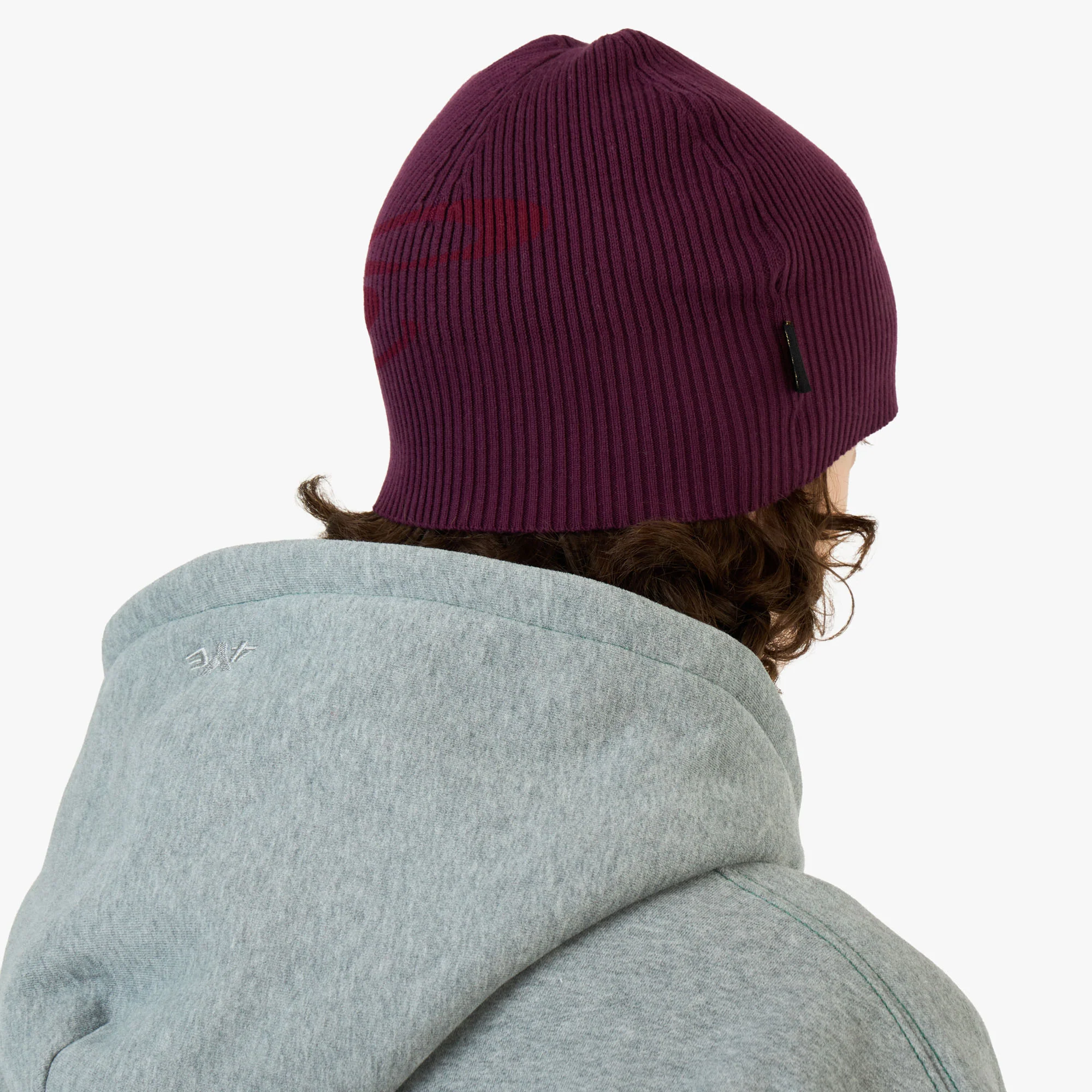 4YE Signature Ribbed Beanie Plum / Red - Image 3