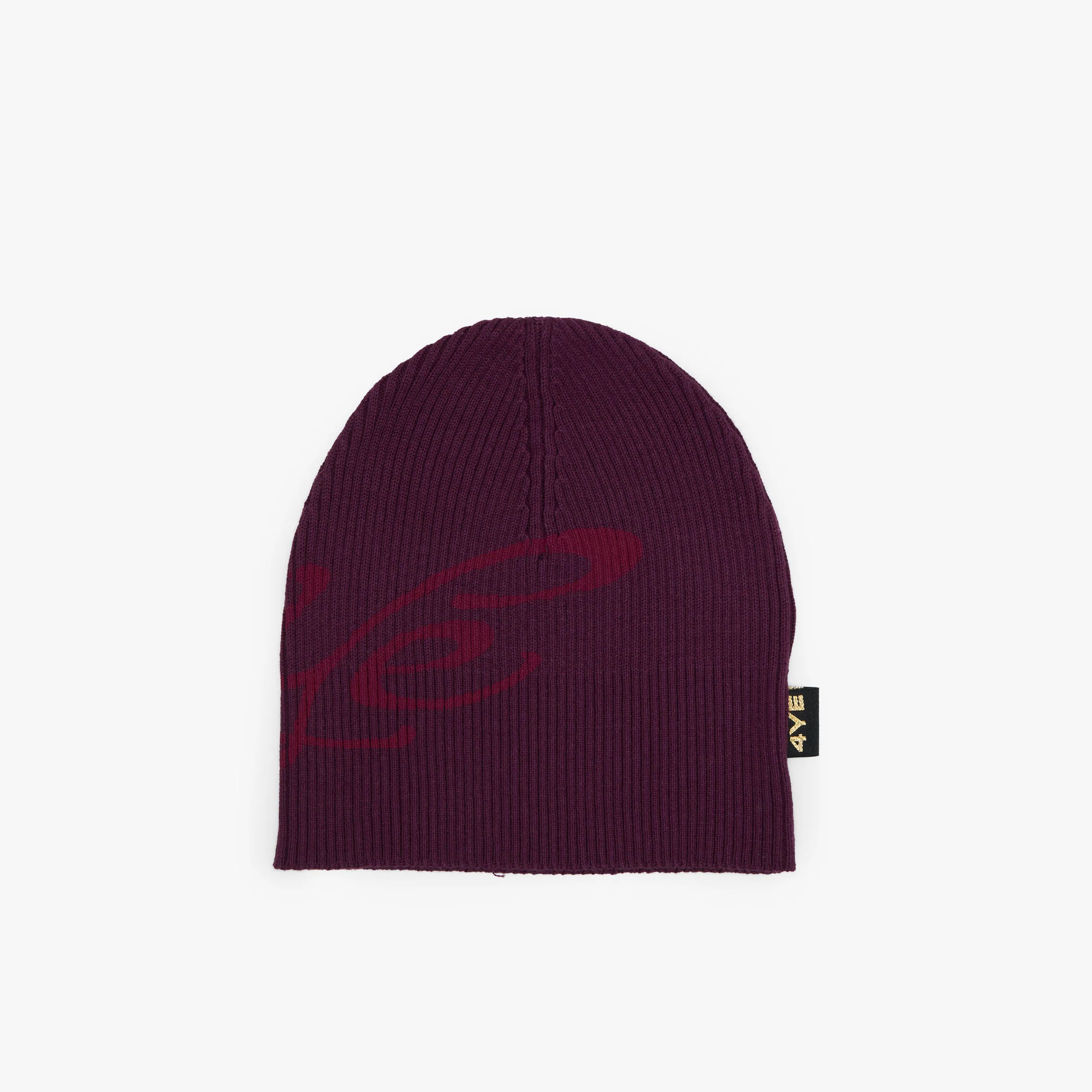 4YE Signature Ribbed Beanie Plum / Red - Image 4