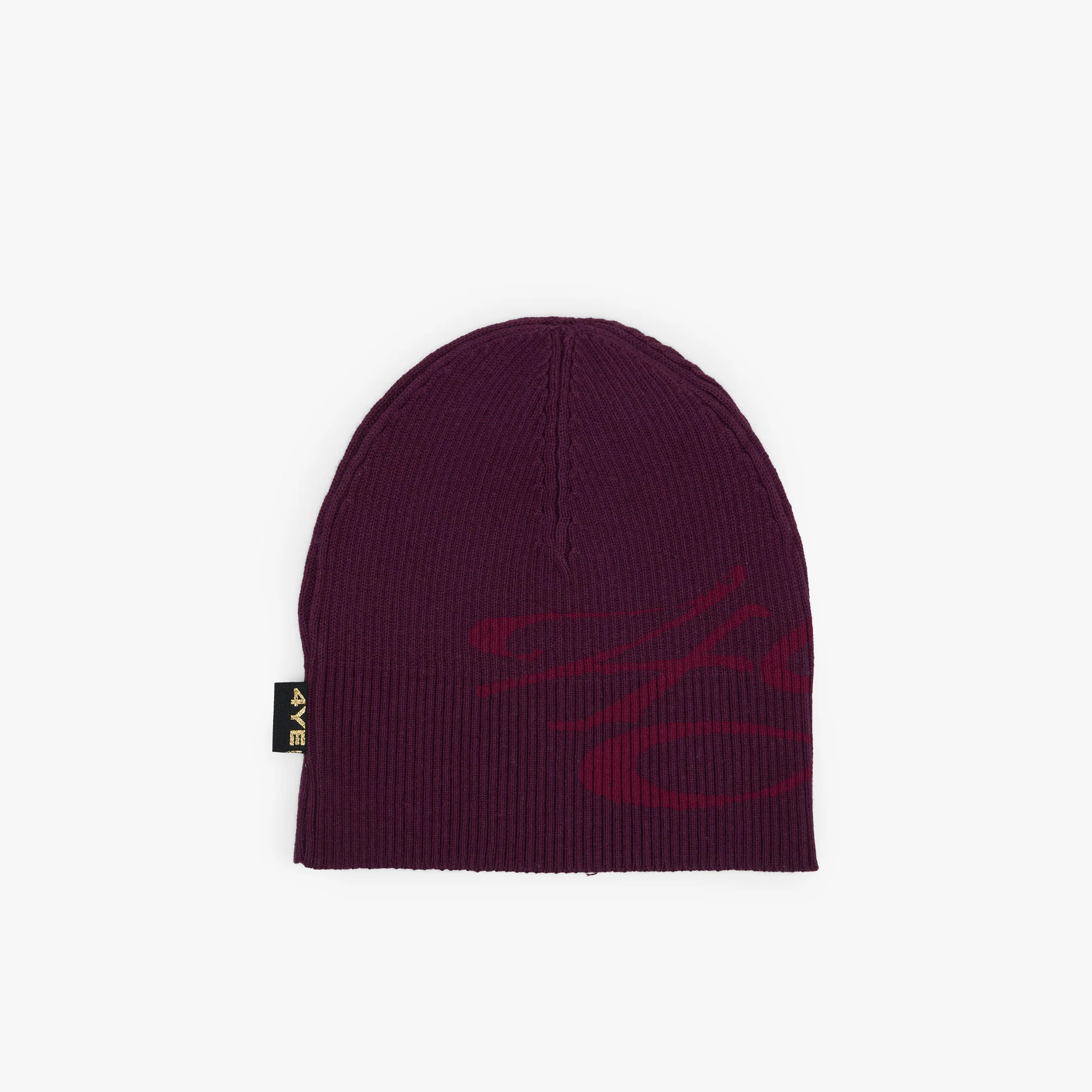 4YE Signature Ribbed Beanie Plum / Red - Image 5