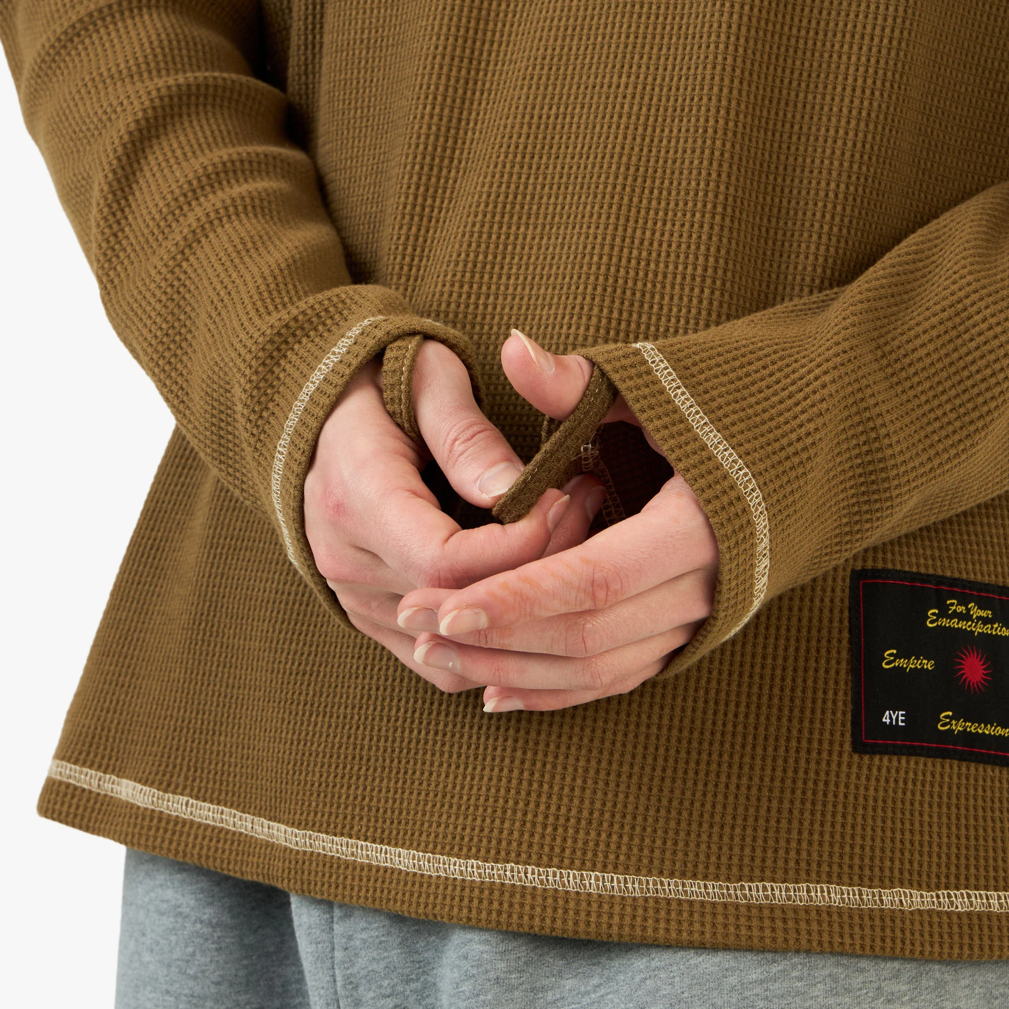 4YE Signature Waffle Top Brown / Cream - Image 7