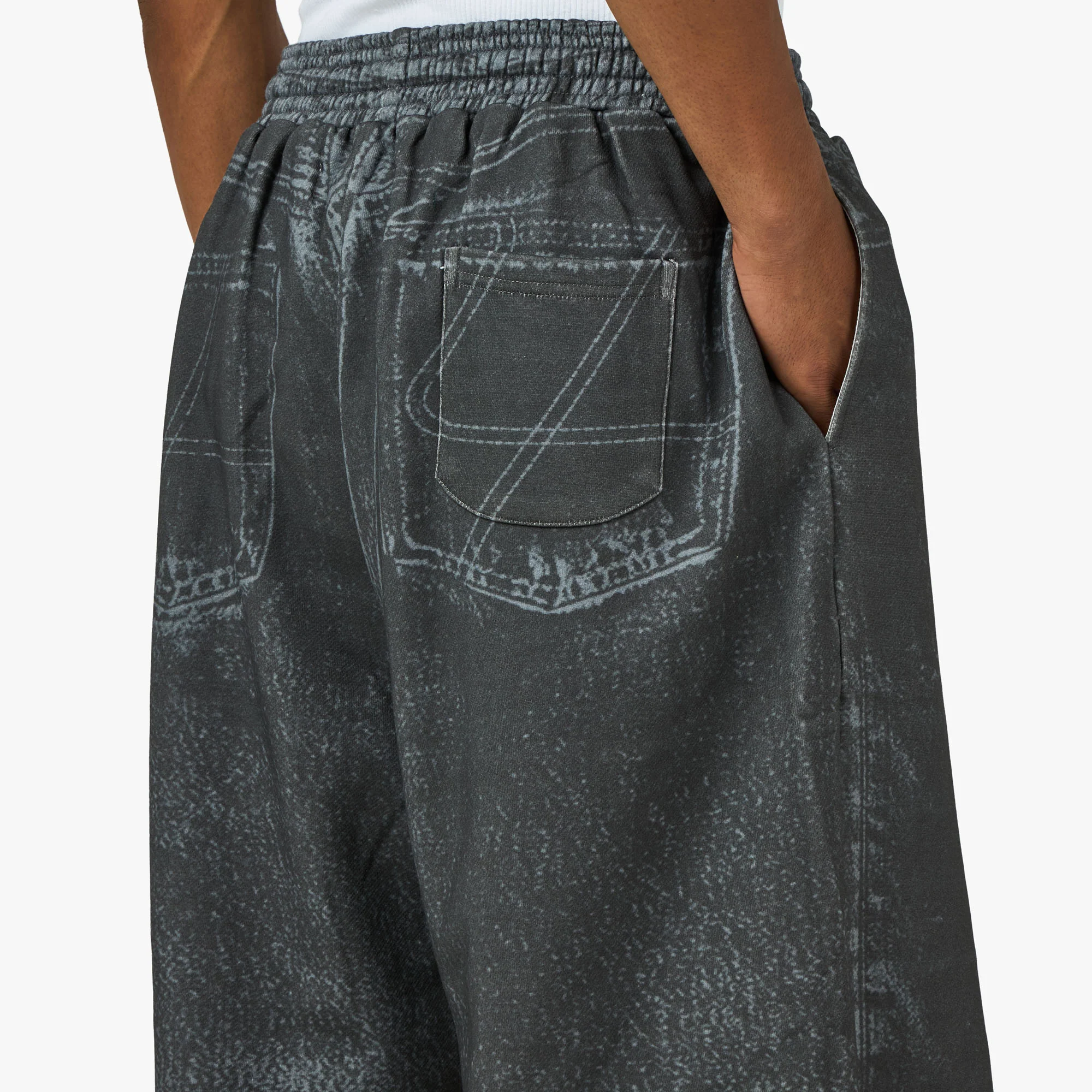 4YE Trompe L'oeil Denim Shorts Grey - Image 5