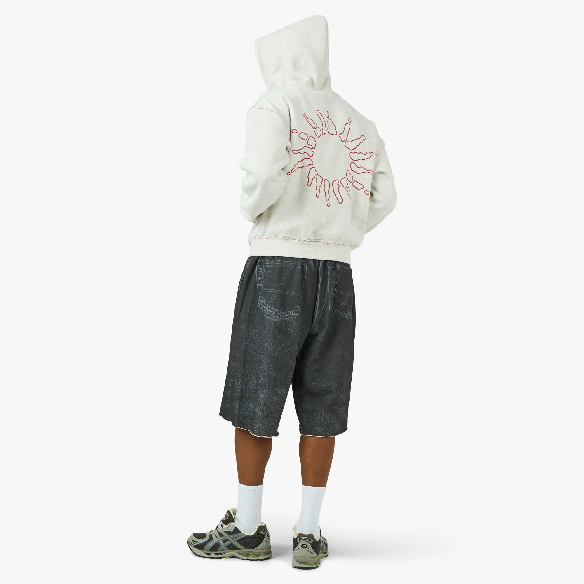 4YE Trompe L'oeil Denim Shorts Grey - Image 7