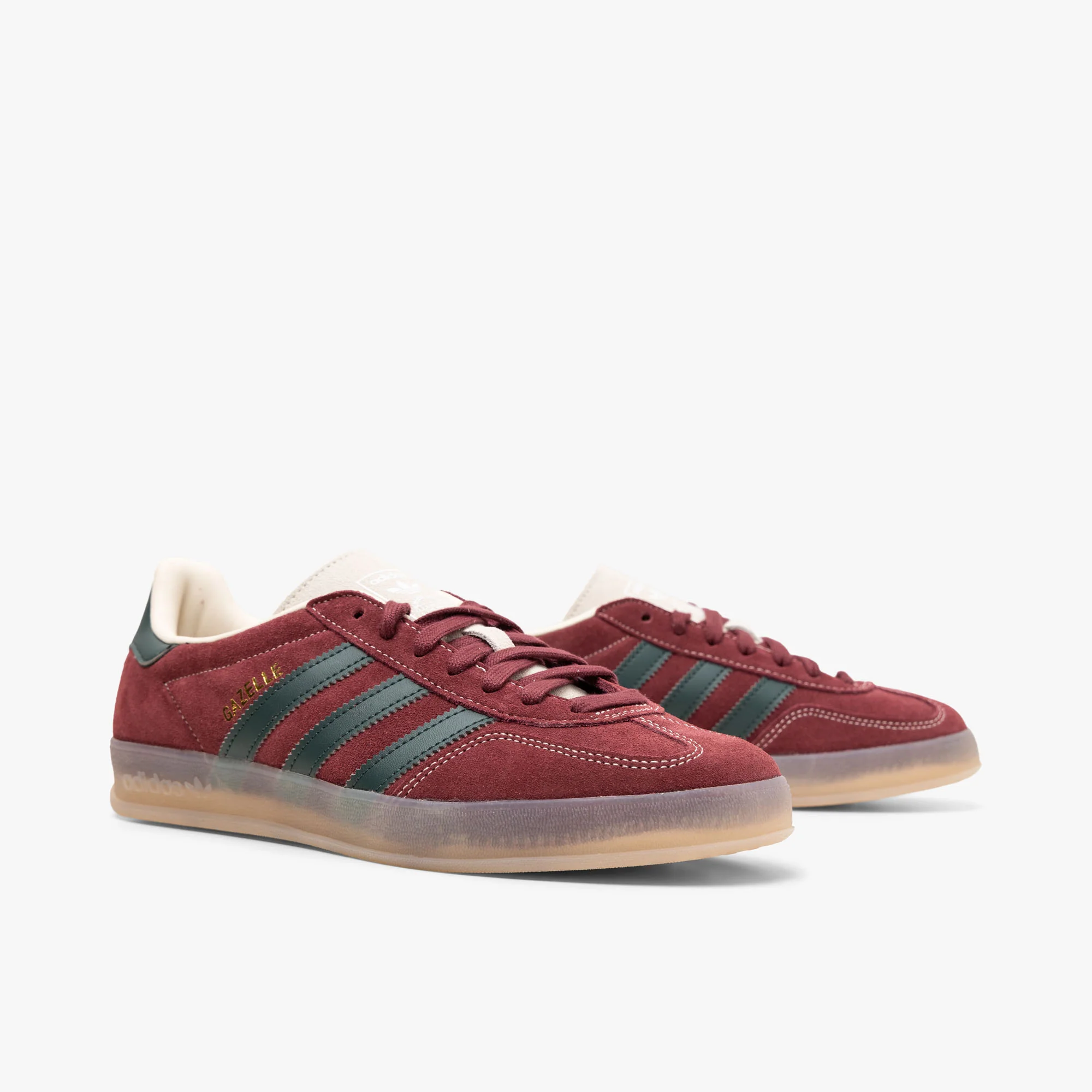 adidas Originals Gazelle Indoor Shadow Red / Shadow Green - Wonder White - Image 3