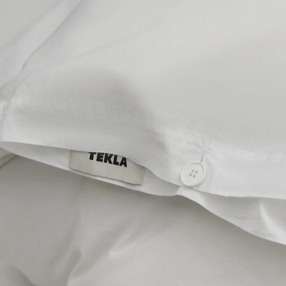 Tekla Cotton Percale Queen Duvet Cover / Broken White - Image 3