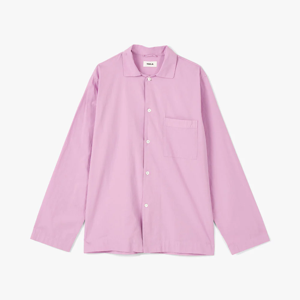 Tekla Poplin Long Sleeve Shirt / Purple Pink - Image 4