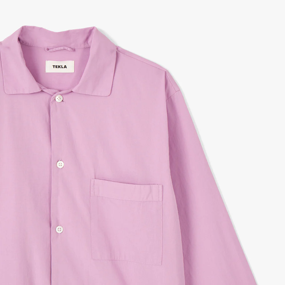 Tekla Poplin Long Sleeve Shirt / Purple Pink - Image 6