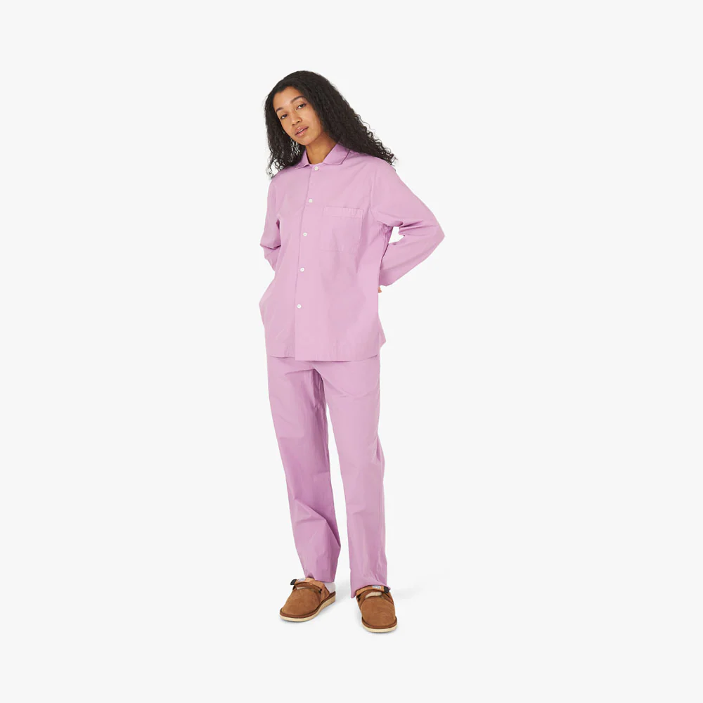 Tekla Poplin Long Sleeve Shirt / Purple Pink - Image 7