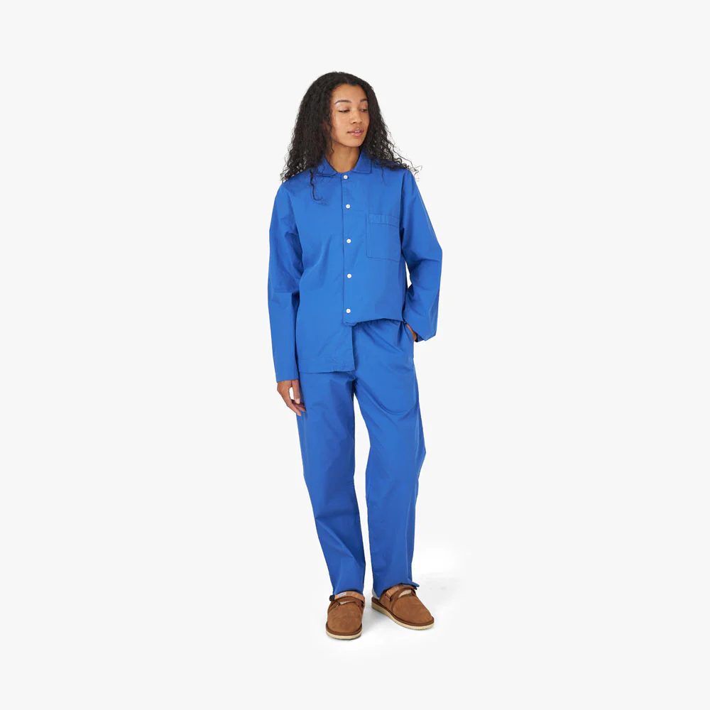 Tekla Poplin Long Sleeve Shirt / Royal Blue - Image 4